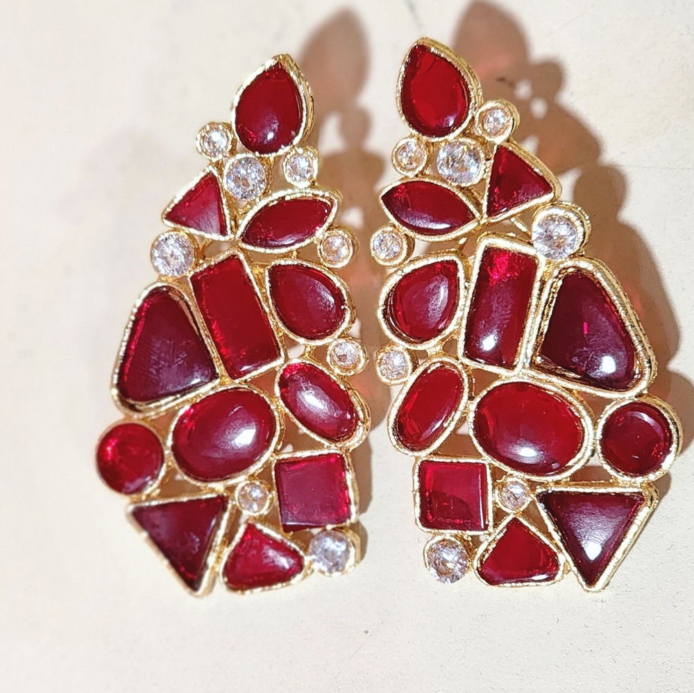 Maroon Beautiful Statement Necklace Egyptian Styl… - image 6